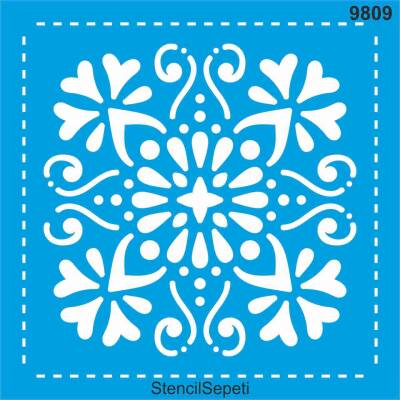 Fayans Deseni - Stencil Boyama Şablonu - 1