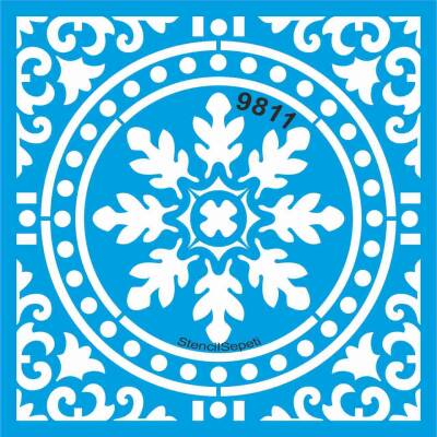 Fayans Deseni - Stencil Boyama Şablonu - 1