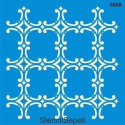 Fayans Deseni - Stencil Boyama Şablonu - StencilSepeti