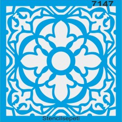 Fayans Deseni - Stencil Boyama Şablonu - StencilSepeti
