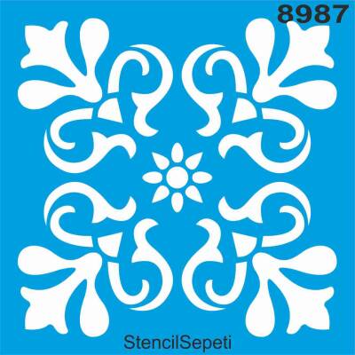 Fayans Deseni - Stencil - Boyama Şablonu - 1