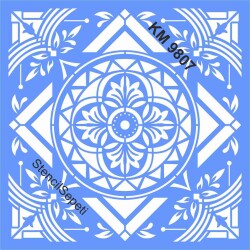 Fayans Deseni - Stencil Boyama Şablonu - StencilSepeti