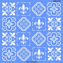 Fayans Deseni - Stencil Boyama Şablonu - StencilSepeti