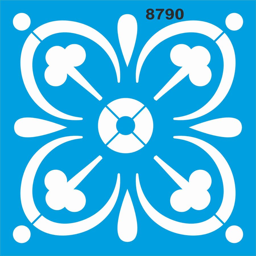 Fayans Deseni - Stencil Boyama Şablonu - 1