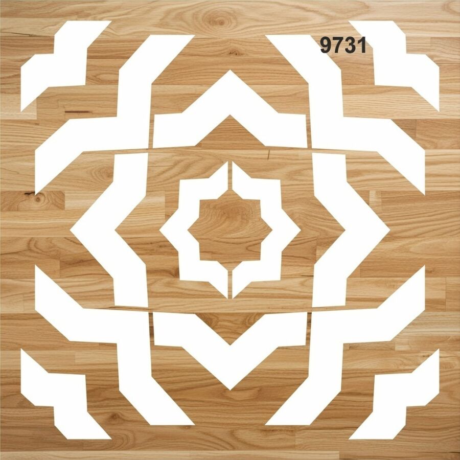 Fayans Deseni - Stencil Boyama Şablonu - 2