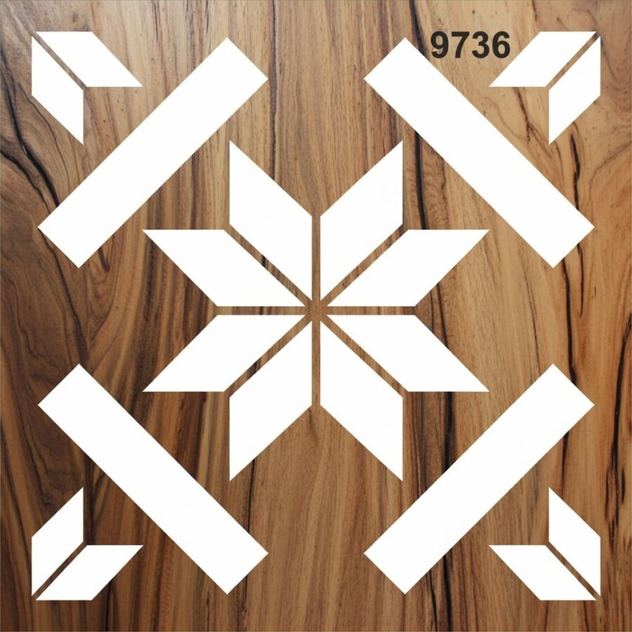 Fayans Deseni - Stencil Boyama Şablonu - 2