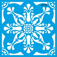 Fayans Deseni - Stencil Boyama Şablonu - 1