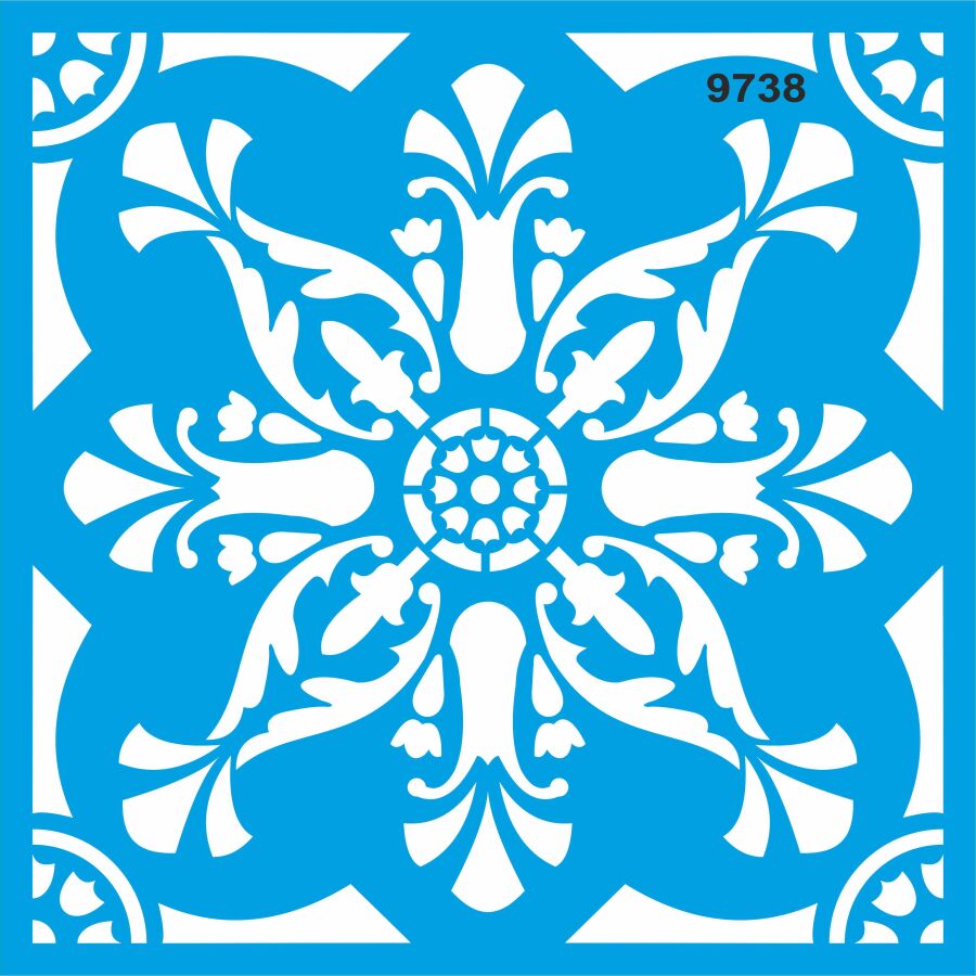 Fayans Deseni - Stencil Boyama Şablonu - 1