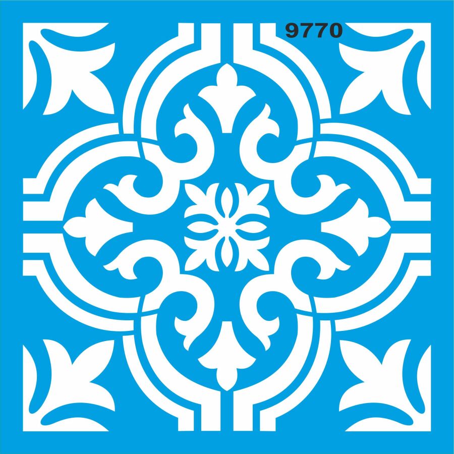 Fayans Deseni - Stencil Boyama Şablonu - 1