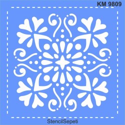 Fayans Deseni - Stencil Boyama Şablonu - StencilSepeti