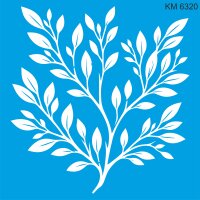 Yapraklı Duvar Deseni - Stencil Boyama Şablonu - 1