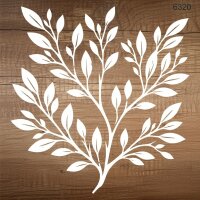 Yapraklı Duvar Deseni - Stencil Boyama Şablonu - 2