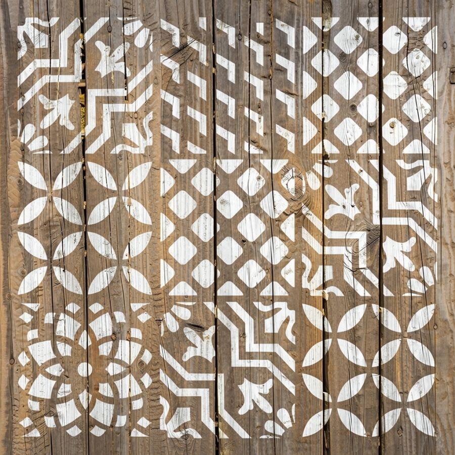 Fayans Deseni - Stencil Şablon - 2