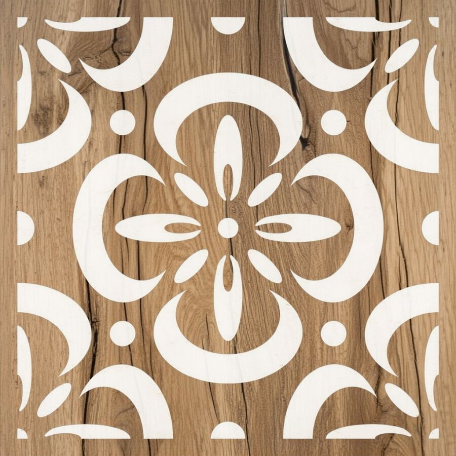 Fayans Deseni - Stencil Boyama Şablonu - 2