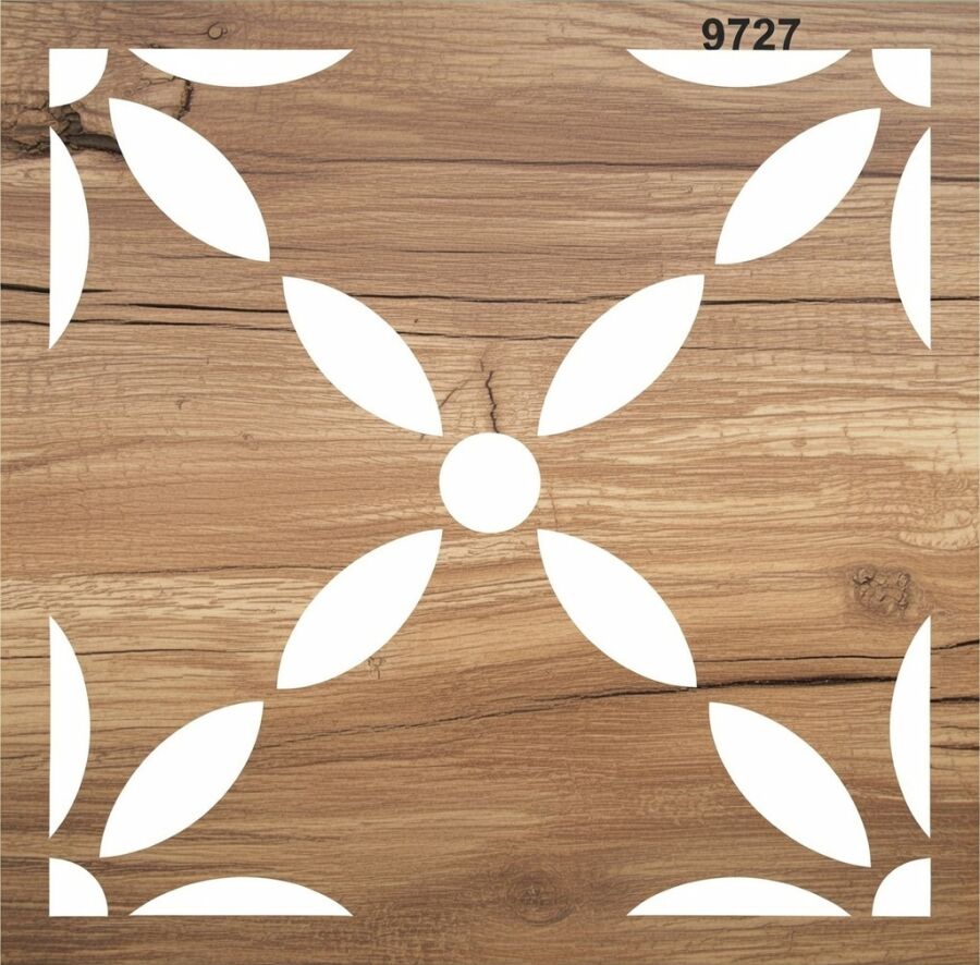 Fayans Deseni - Stencil Boyama Şablonu - 2