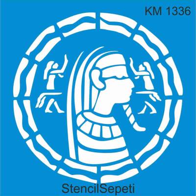 Firavun Deseni - Stencil Boyama Şablonu - 1