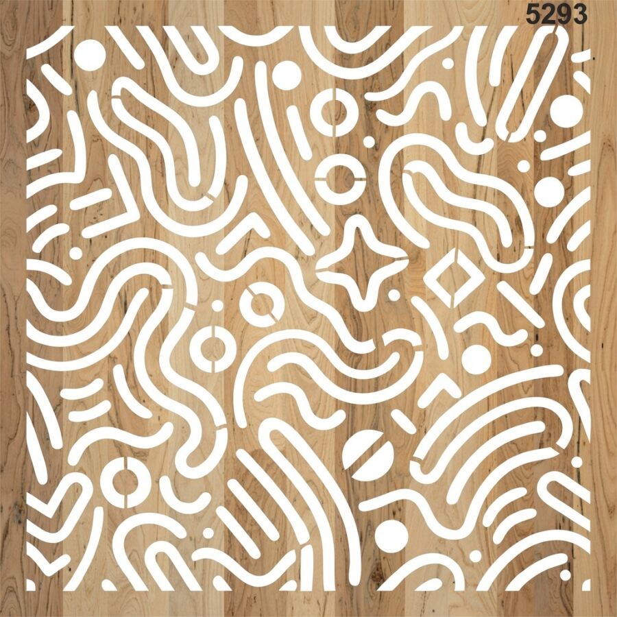 Çizgili Desen - Stencil Boyama Şablonu - 3