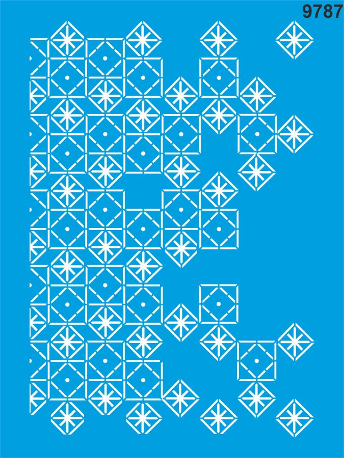 Geometrik Desen - Stencil Boyama Şablonu - 1