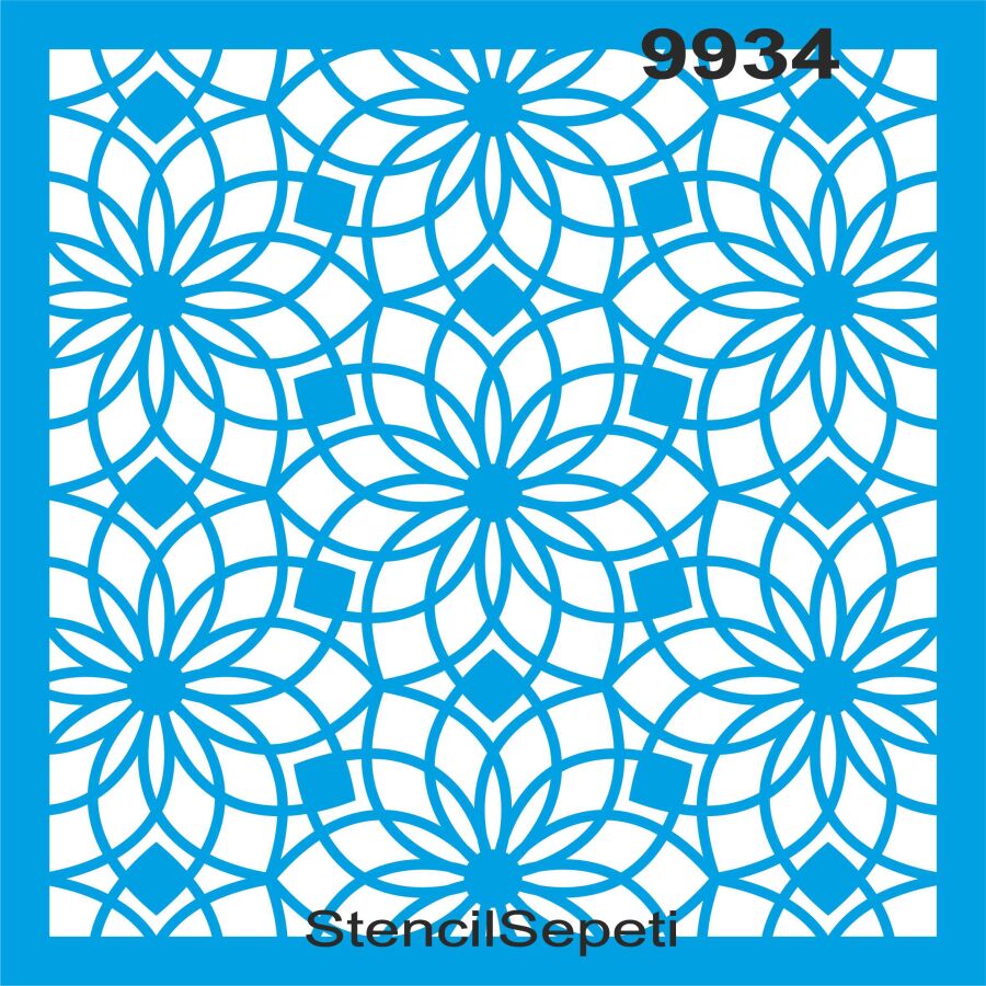 Geometrik Desen - Stencil Boyama Şablonu - 1