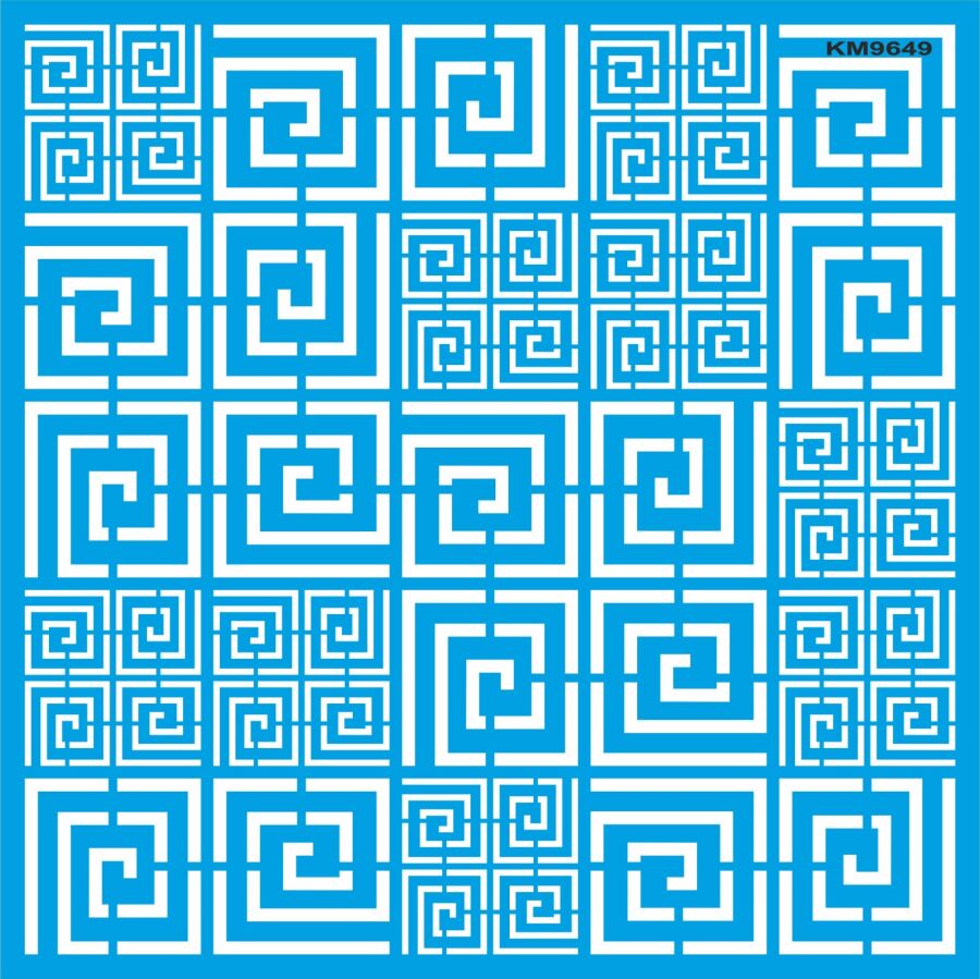 Geometrik Duvar Deseni - Stencil Boyama Şablonu - 1