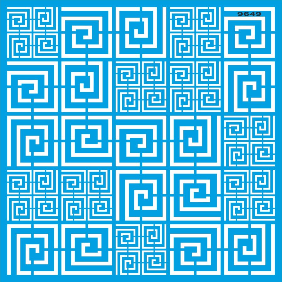 Geometrik Duvar Deseni - Stencil Boyama Şablonu - 1