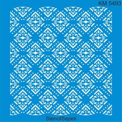 Geometrik Duvar Deseni - Stencil Boyama Şablonu - StencilSepeti