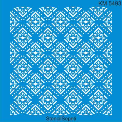 Geometrik Duvar Deseni - Stencil Boyama Şablonu - 1