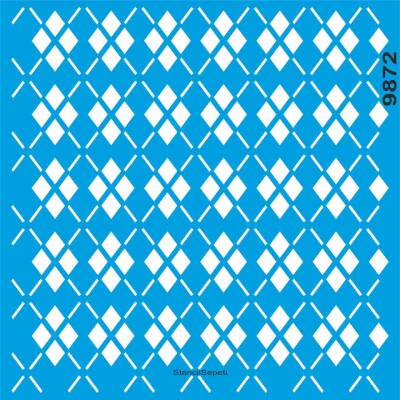 Geometrik Duvar Deseni - Stencil Boyama Şablonu - 1