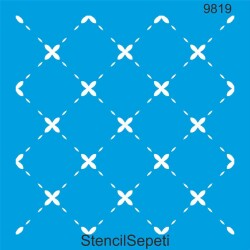 Geometrik Duvar Deseni - Stencil Boyama Şablonu - StencilSepeti