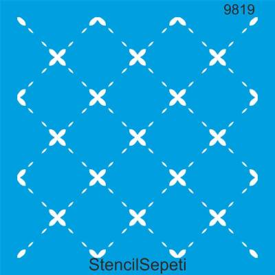 Geometrik Duvar Deseni - Stencil Boyama Şablonu - 1