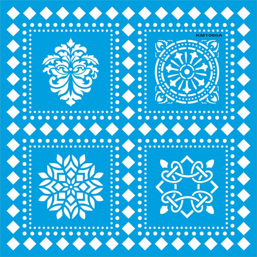 Geometrik Duvar Deseni - Stencil Boyama Şablonu - 1
