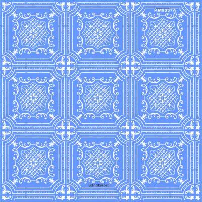 Geometrik Duvar Deseni - Stencil Boyama Şablonu - 1