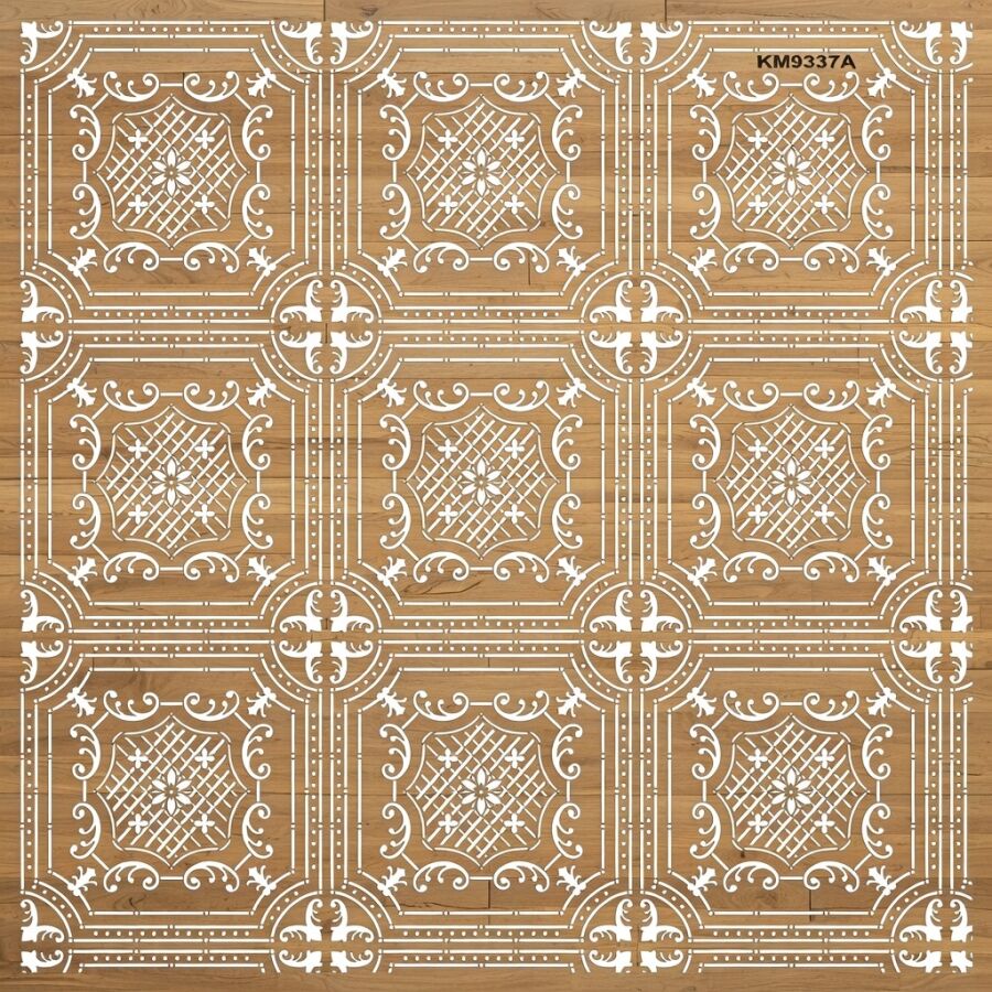 Geometrik Duvar Deseni - Stencil Boyama Şablonu - 2