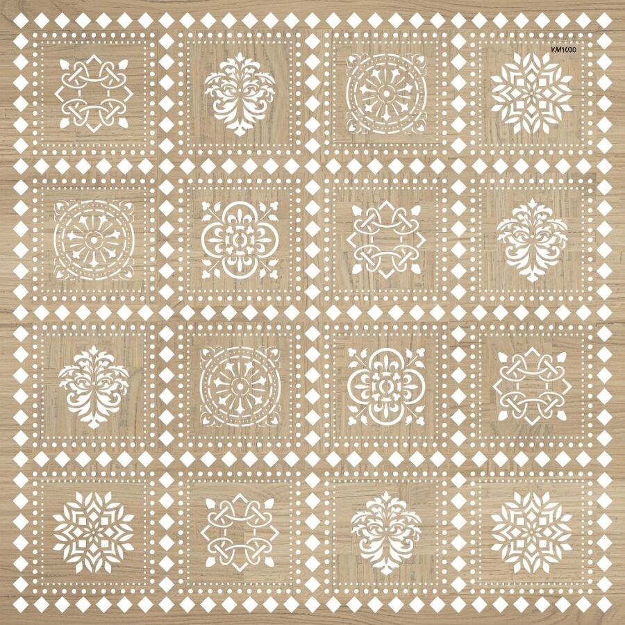 Geometrik Duvar Deseni - Stencil Boyama Şablonu - 2