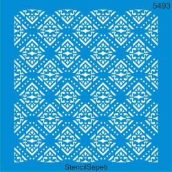Geometrik Duvar Deseni - Stencil Boyama Şablonu - StencilSepeti