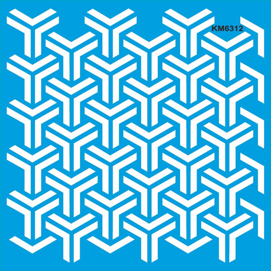 Geometrik Duvar Deseni - Stencil Boyama Şablonu - 1