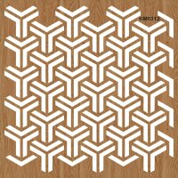 Geometrik Duvar Deseni - Stencil Boyama Şablonu - 2
