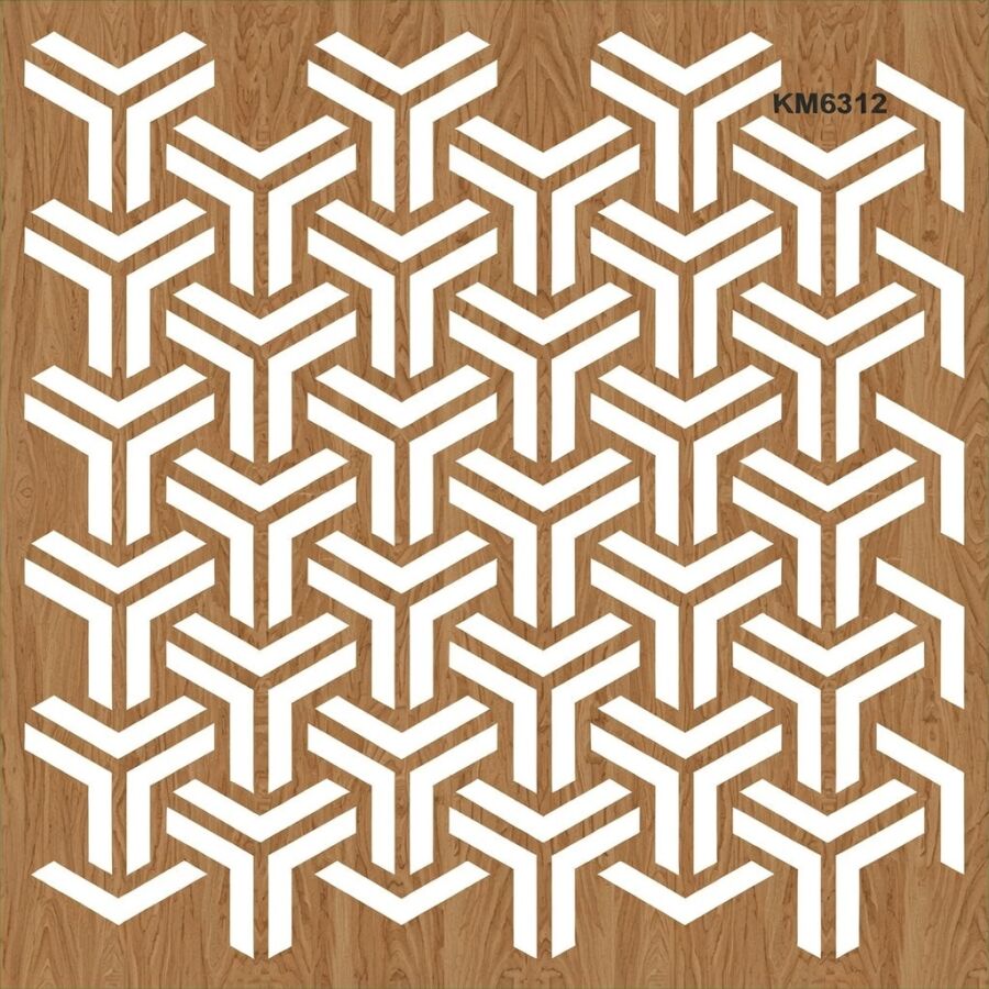 Geometrik Duvar Deseni - Stencil Boyama Şablonu - 2