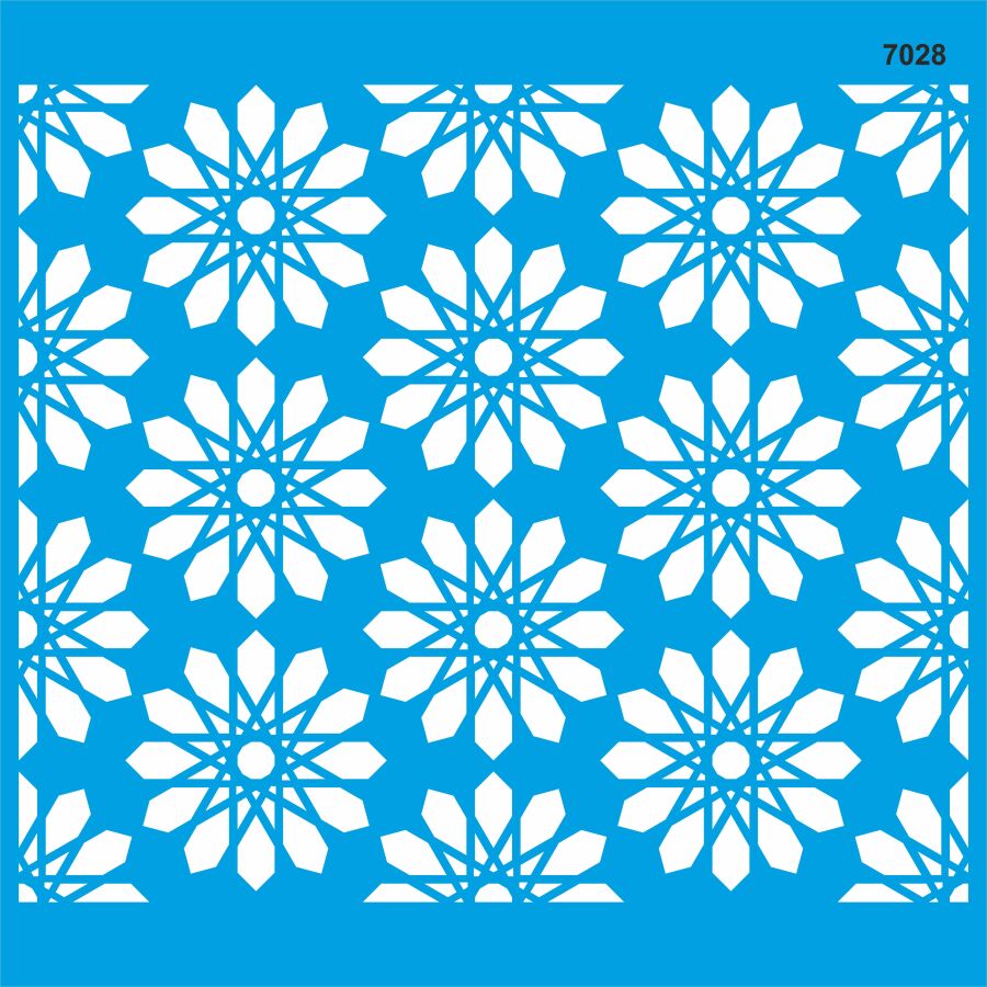 Geometrik Duvar Deseni Stencil Boyama Şablonu - 1