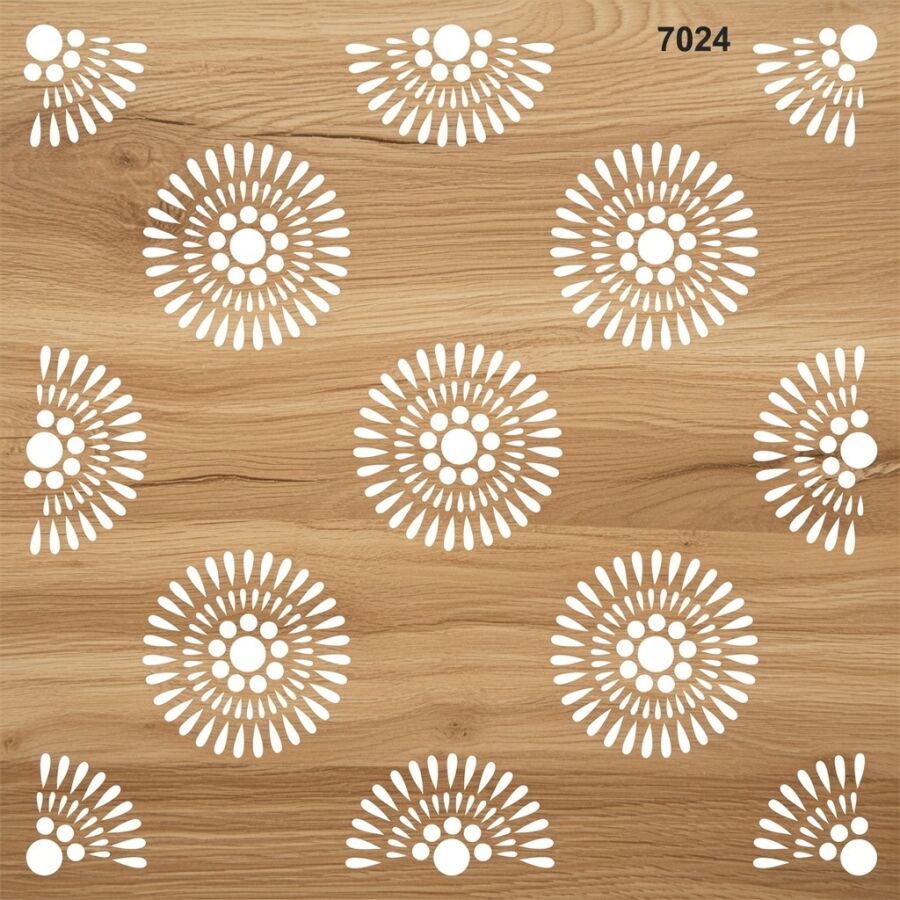 Geometrik Duvar Deseni Stencil Boyama Şablonu - 2