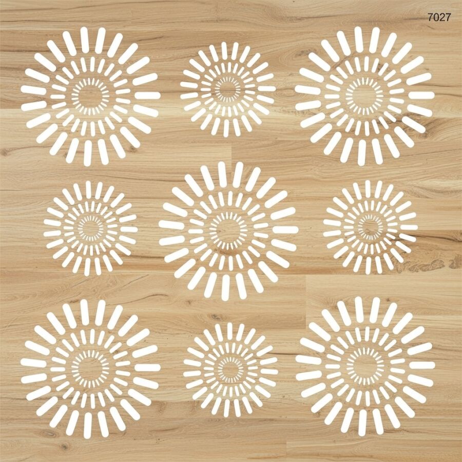 Geometrik Duvar Deseni Stencil Boyama Şablonu - 2