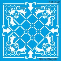 Geometrik Duvar Deseni - Stencil Boyama Şablonu - StencilSepeti