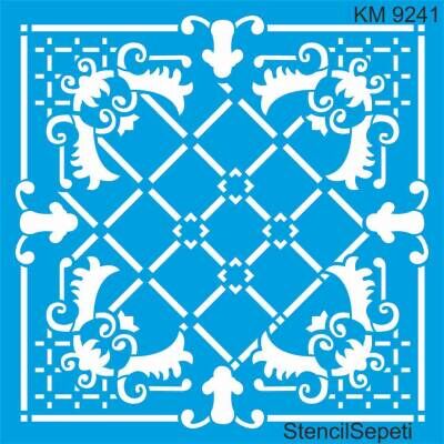 Geometrik Duvar Deseni - Stencil Boyama Şablonu - 1