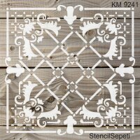 Geometrik Duvar Deseni - Stencil Boyama Şablonu - 2