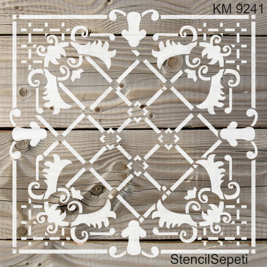 Geometrik Duvar Deseni - Stencil Boyama Şablonu - 2