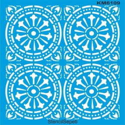 Geometrik Duvar Deseni - Stencil Boyama Şablonu - StencilSepeti