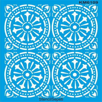 Geometrik Duvar Deseni - Stencil Boyama Şablonu - 1