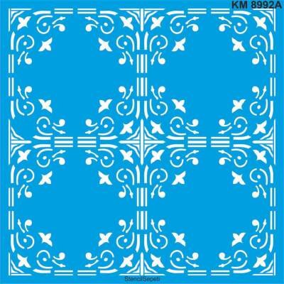 Geometrik Duvar Deseni - Stencil Boyama Şablonu - 1