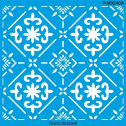 Geometrik Duvar Deseni - Stencil Boyama Şablonu - StencilSepeti