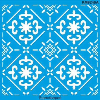 Geometrik Duvar Deseni - Stencil Boyama Şablonu - 1